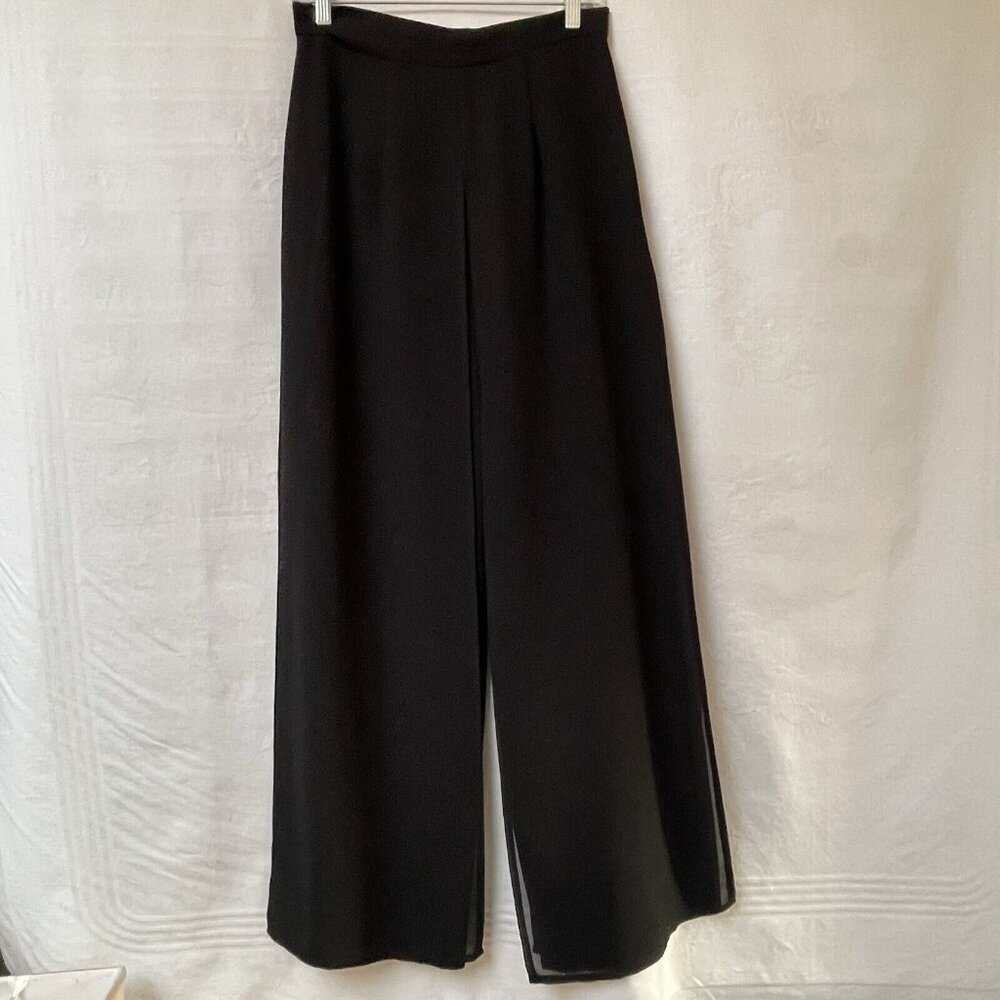 Joseph Ribkoff Wide Leg Flowy Pants Womens 28 Black Cocktail Career Overlay Goth